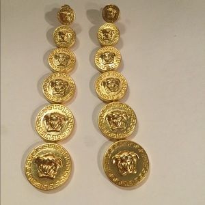 Versace long coins earrings